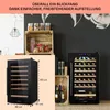 A collage showing a wine cooler, decorative jars, and wooden crates in a home setting. Produktbild-Vorschau