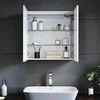 SONNI Kovová zrcadlová skříňka s LED osvětlením 59x60x14 Náhled obrázku produktu 2