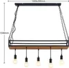 Lindby Hängelampe Kirista, 5-flg., schwarz/Holz, 100 cm, Produktbild-Vorschau 4