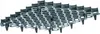 A gray plastic grid structure with black spikes on a white background. Voir les images du produit