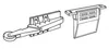 A line drawing of two separate parts of a door opener mechanism. Produktbild-Vorschau