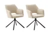 Two cream-colored chairs with black metal bases are shown against a white background. Produktbild-Vorschau