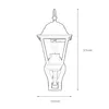 A line drawing of an outdoor wall lamp with dimensions indicated. Produktbild-Vorschau