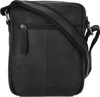 A black leather messenger bag is shown against a white background. Anteprima dell’immagine prodotto