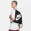 Nike Heritage Drawstring Bag Black/Black/White 10 L Sáček Náhled obrázku produktu 23