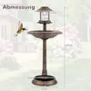 GOPLUS Vogeltränke stehend, Vogelbad Retro mit Solarlicht, Produktbild-Vorschau 5