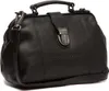 A black leather handbag is shown against a white background. Podgląd zdjęcia produktu