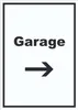 Garage Schild mit Text und Richtungspfeil rechts Auto Produktbild-Vorschau 1