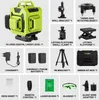 A collage of a laser level and its accessories, with each item labeled. Produktbild-Vorschau