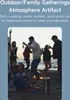 People enjoying a bonfire on the beach at sunset. Produktbild-Vorschau