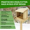 TTL Garden Vogelfutterhaus Bus Stop aus Holz 20x19x16cm – Produktbild-Vorschau 4