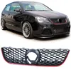 Kühlergrill Sportgrill mit Leiste Rot für VW Polo 9N3 05-09 auch GTI – Produktansicht Anteprima dell’immagine prodotto