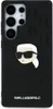 A black phone case with a Karl Lagerfeld cartoon head logo and branding. Produktbild-Vorschau