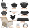 TWOLIIN 12-teilig Dutch Oven Set in Holzkiste mit Dutch Produktbild-Vorschau 2