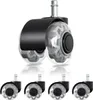 A set of five office chair casters, with one set prominently displayed at the top and four individual casters shown below. Produktbild-Vorschau