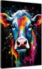 Kuh Pop Art Style Leinwandbild Wandbild Kunstdruck XL Produktbild-Vorschau 1
