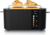A black Arendo toaster with two croissants and two slices of toast on a wire rack above the toaster slots, set against a white background. Náhľad obrázku produktu
