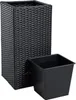Polyrattan Blumenkübel Pflanzkübel 60 cm Rattan Blumentopf Produktbild-Vorschau 2