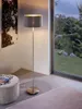 Lampadaire avec abat-jour textile en cappuccino or MASERLO Voir les images du produit 4