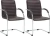 CLP 2er Set Besucherstühle Tira Kunstleder braun Produktbild-Vorschau 1