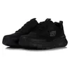 A pair of black Skechers sneakers are shown from a slightly elevated side angle against a white background. Náhľad obrázku produktu