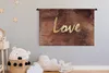 MuchoWow® Wandteppich Wandbehang Zitat - Liebe - Braun - Produktbild-Vorschau 3