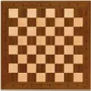 A top-down view of an empty wooden chessboard. Produktbild-Vorschau