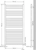 Technical drawing of a radiator with dimensions and measurements. Produktbild-Vorschau