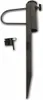 A metal ground spike for a sun umbrella stand, shown with a separate black adapter piece. Podgląd zdjęcia produktu