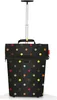 A black trolley bag with colorful polka dots and a retractable handle. Podgląd zdjęcia produktu