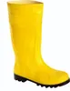 A single yellow safety boot with a black sole, isolated on a white background. Voir les images du produit