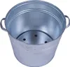 A top-down view of an empty galvanized metal bucket with handles. Produktbild-Vorschau