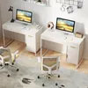 Biurko COSTWAY z szufladami i szafką, biurko komputerowe z Podgląd zdjęcia produktu 8