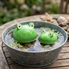 Porzellan Schwimmdeko Frosch Figur 8 + 6 cm - 2er Set - Produktbild-Vorschau 6