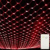A close-up view of a red net light string against a black background. Náhled obrázku produktu