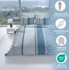 Biber Bettwäsche Set 155x220 cm Blau Weiß Gestreift Produktbild-Vorschau 3
