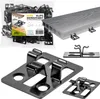 A collage of images showing metal fastening clips for composite decking boards, including a bag of clips, a close-up of a clip, and a composite deck board with clips attached. Náhled obrázku produktu