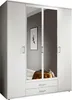 Karl Kleiderschrank 4-türig mit Spiegel 159 cm Weiß Produktbild-Vorschau 3