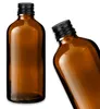 5x Braune Glasflasche 100 ml mit schwarzem Aluminium Produktbild-Vorschau 2