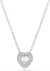 A silver necklace with a heart-shaped pendant. Produktbild-Vorschau