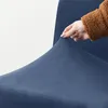 Velours-Barstuhlbezug in Dunkelblau – Elastisch und Produktbild-Vorschau 4