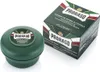 A green shaving soap bowl and its matching green box, both featuring the Proraso brand and product details, are displayed against a white background. Podgląd zdjęcia produktu
