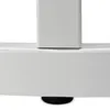 A close-up view of the base of a white table leg with a black foot. Produktbild-Vorschau