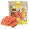 A bag of chicken jerky dog treats with some treats spilled in front of it. Produktbild-Vorschau