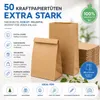 50x braune Beutel 21 x 14 cm Kraftpapiertüten Geschenktüten Produktbild-Vorschau 2