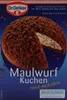 A box of Dr. Oetker Maulwurf Kuchen baking mix, showing a picture of the finished cake. Produktbild-Vorschau
