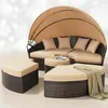 Mucola Sonnenliege Strandkorb Sonneninsel 180CM Tisch Produktbild-Vorschau 12