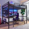 A gaming loft bed setup with a desk, computer, and gaming chair. Podgląd zdjęcia produktu