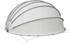 A white dome-shaped structure, likely a pool cover, is shown against a white background. It is supported by gray poles and secured with red ties. Anteprima dell’immagine prodotto
