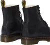 Close-up view of the back of two black leather boots. Podgląd zdjęcia produktu